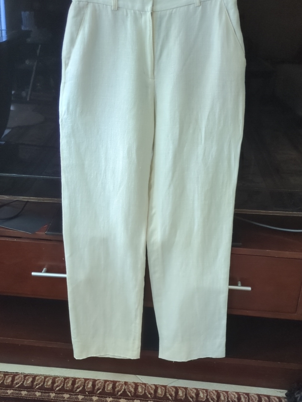 DKNY Cream Straight-Leg Chinos